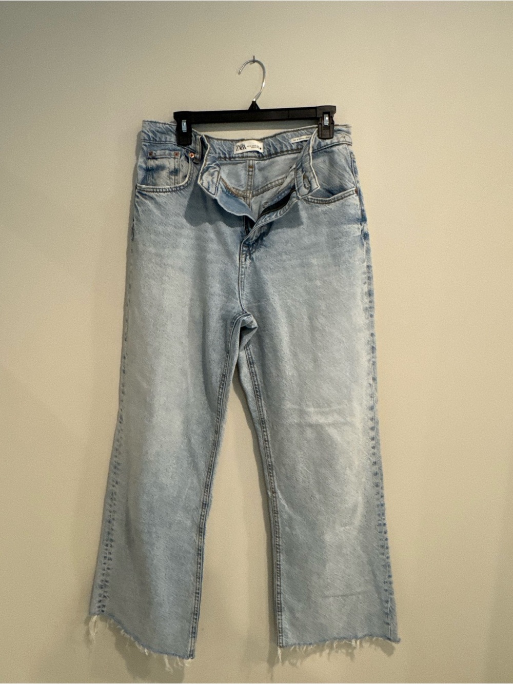 Zara Light Wash Wide-Leg Women’s Jeans - Light Blue